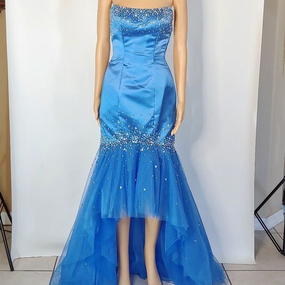 NWT Fire -Ice Mermaid Hi-Low Prom Dress in Royal - Picture 5 of 5